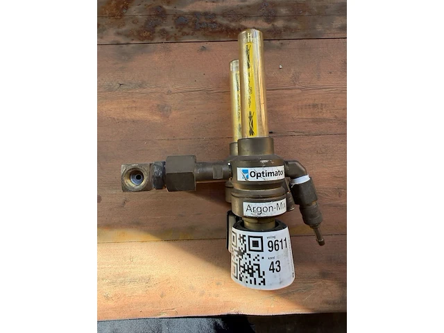 Gasdoorstroommeter, optimator, argon-mix, messingkleur, dubbele flowmeter – gasfittingen - afbeelding 1 van  5