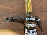 Gasdoorstroommeter, optimator, argon-mix, messingkleur, dubbele flowmeter – gasfittingen