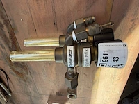 Gasdoorstroommeter, optimator, argon-mix, messingkleur, dubbele flowmeter – gasfittingen - afbeelding 3 van  5