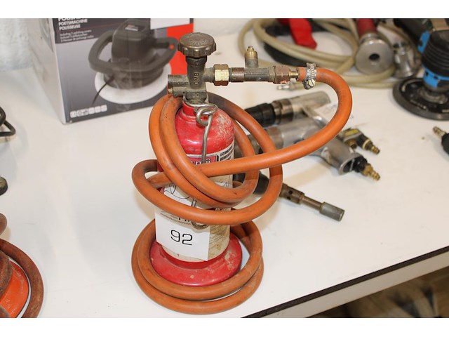 Gasfles met brander / branderset. - afbeelding 1 van  2