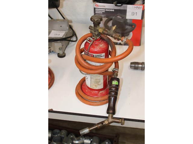 Gasfles met brander / branderset. - afbeelding 2 van  2