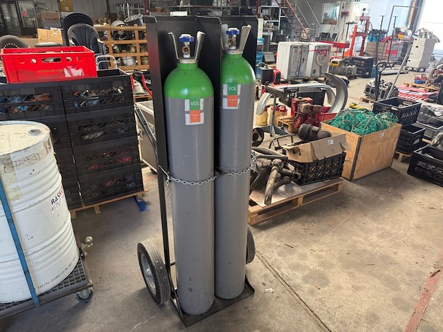 Gasflessenkar met 2x cilinder - afbeelding 1 van  4