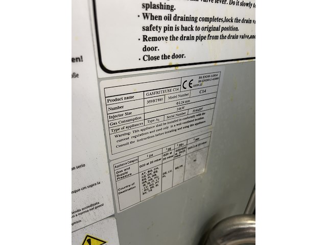 Gasfriteuse 21 liter, 2x frituurmand profinox, c14 - afbeelding 4 van  6