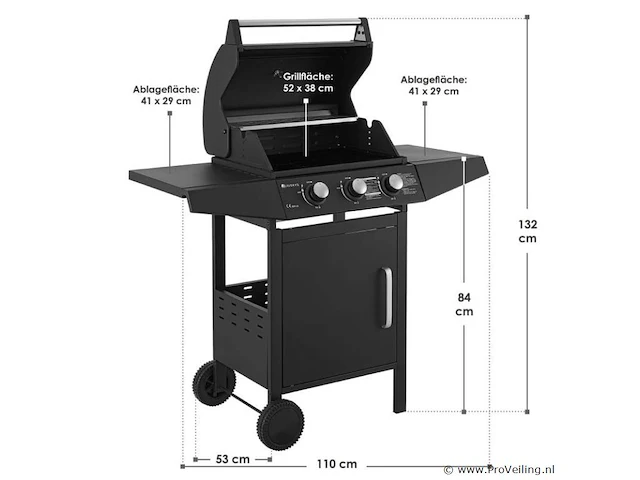 Gasgrill / barbecue louisiana 3 branders - afbeelding 11 van  14