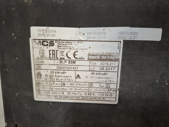 Gasheater 52kw 230v master, blp53m, bouwjaar 2017 - afbeelding 5 van  6