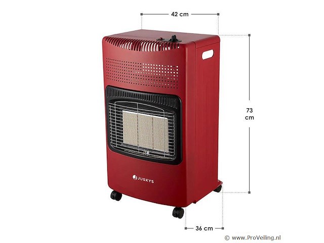 Gaskachel - 3 standen - max 4200 watt - rood - afbeelding 7 van  7