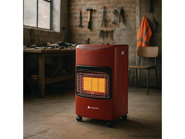 Gaskachel - 3 standen - max 4200 watt - rood - afbeelding 2 van  7