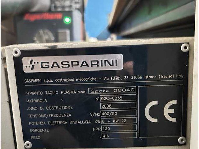 Gasparini - 2008 - spark 20040 - plasmasnijmachine - afbeelding 1 van  5