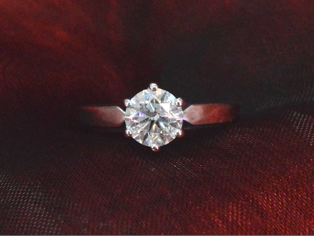 Gassan - witgouden solitair ring met 1.20 carat briljant geslepen diamant - afbeelding 1 van  11