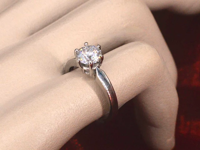 Gassan witgouden solitair ring briljant 1.20 ct - afbeelding 4 van  11