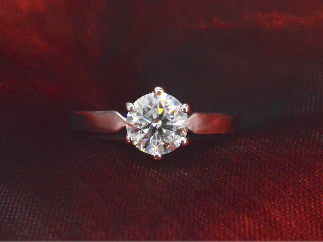 Gassan witgouden solitair ring briljant 1.20 ct - afbeelding 11 van  11