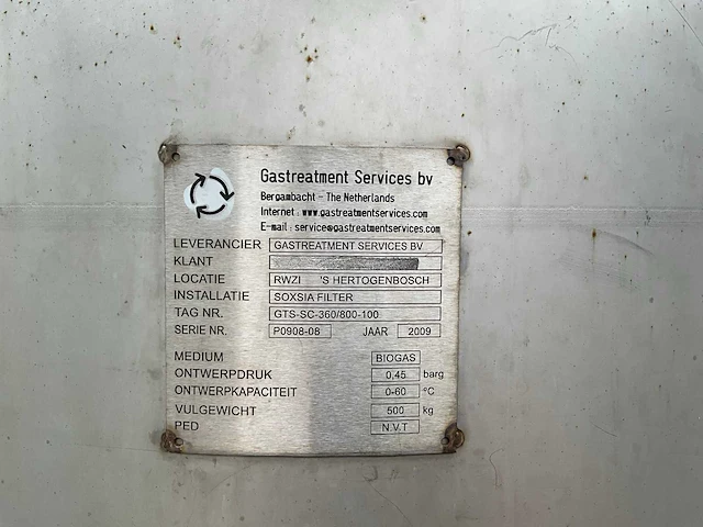Gastreatment service - gts-sc-360/800-100 - soxsia filters - afbeelding 9 van  9