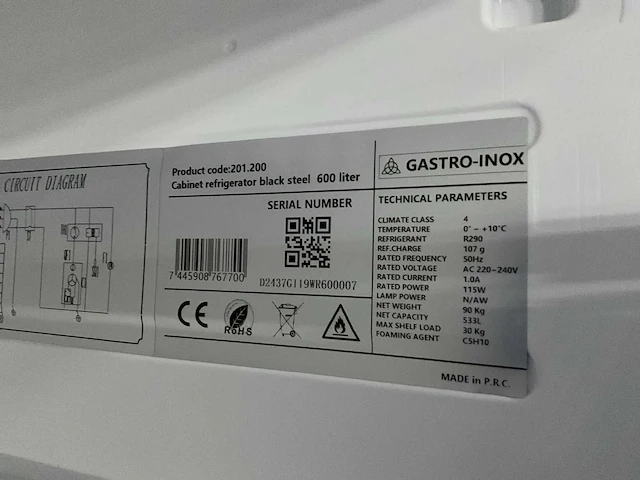 Gastro inox 201.200 koelkast - afbeelding 8 van  9