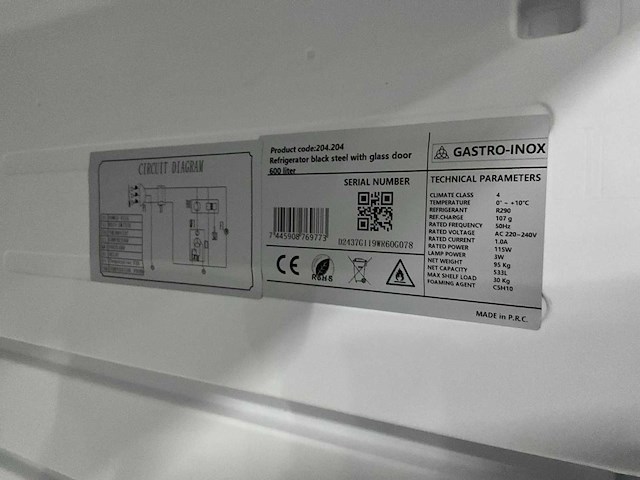Gastro inox 204.204 glasdeur koelkast - afbeelding 8 van  8