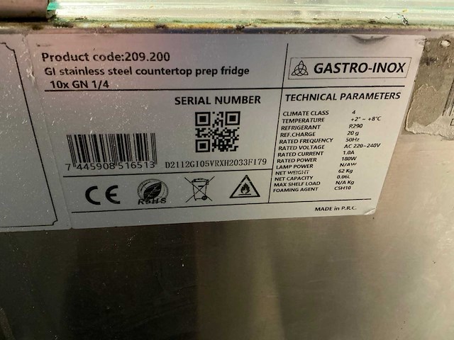 Gastro-inox pz2610tn pizza werkbank - afbeelding 6 van  7