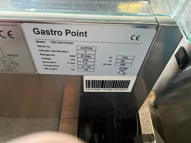 Gastro point vrx1800 pr380 saladette - afbeelding 4 van  6