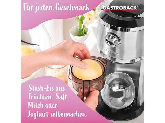 Gastroback slushmachine voor thuis ice shaver machine instelbare raspsterkte - afbeelding 4 van  6