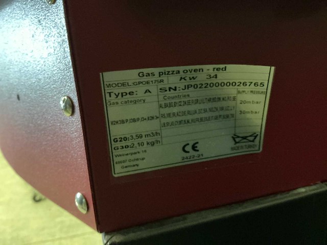 Gazli gpoe175r pizza-oven - afbeelding 7 van  7