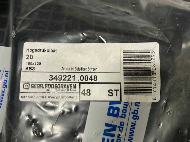 Gb hogedrukplaat (100 x 120 x 20mm) (576 stuks) - afbeelding 3 van  3