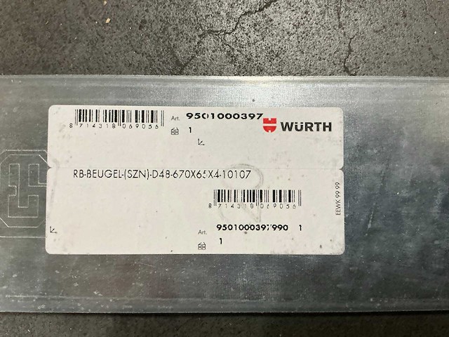 Gb randbekisting beugel (670 x 65 x 4mm)(100 stuks) - afbeelding 3 van  3