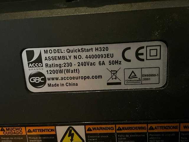 Gbc quick start h320 lamineer apparaat - afbeelding 3 van  3