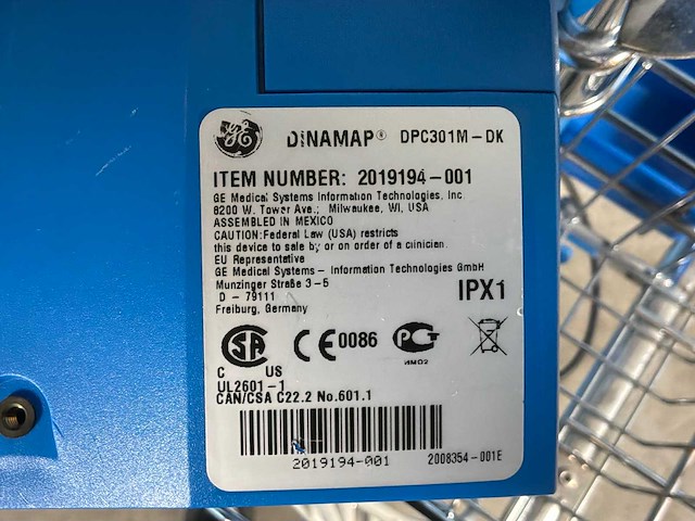 Ge - carescape / procare 300 - v100 dinamap trolley (4x) - afbeelding 7 van  8