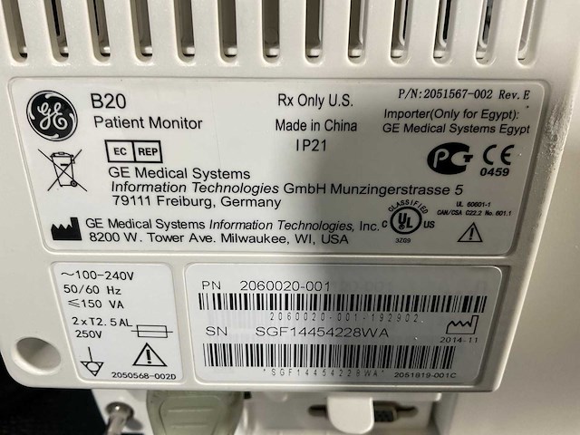 Ge healthcare - b20 patient monitor - 2013 (2x) - afbeelding 5 van  6