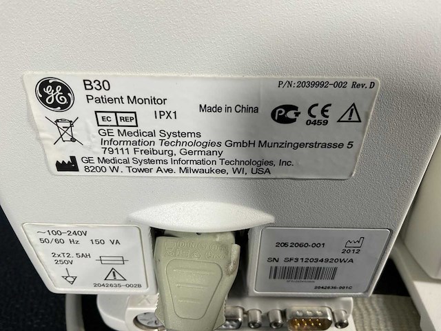 Ge healthcare - b30 bewakingsmonitor - 2012 - afbeelding 5 van  5