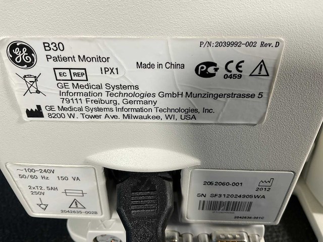 Ge healthcare - b30 bewakingsmonitor - 2012 - afbeelding 5 van  5