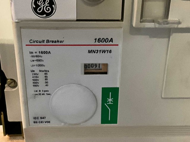 Ge mn31w16 1600 a air circuit breker - afbeelding 5 van  5
