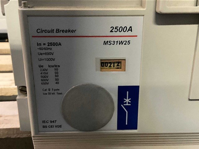 Ge mn31w25 2500 a air circuit breker - afbeelding 6 van  6