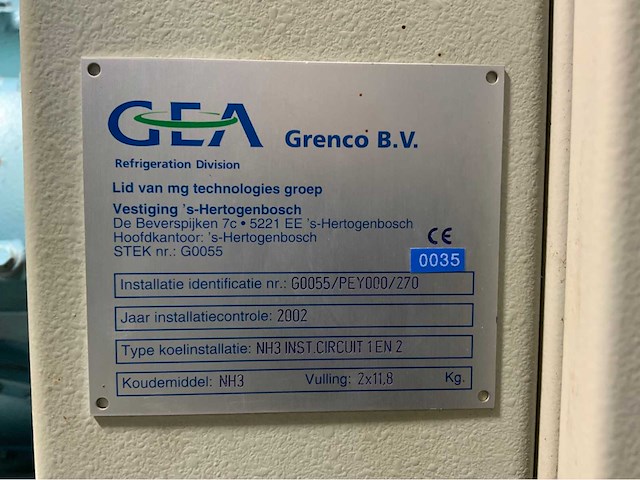Gea grasso 87 s amoniak nh3 koudwater chiller met watergekoelde condensor - afbeelding 8 van  9