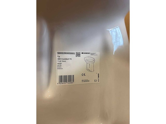 Geberit - 300 comfort - closetpot vlakspoel + 6cm ao wit - afbeelding 3 van  3
