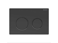 Geberit - omega20 - bedieningsplaat, rond, 2-toets spoeling mat zwart - afbeelding 1 van  4