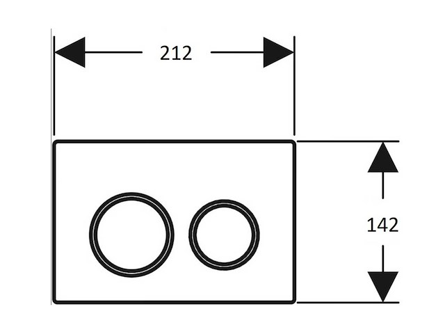Geberit - omega20 - bedieningsplaat, rond, 2-toets spoeling mat zwart - afbeelding 2 van  4