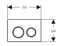 Geberit - omega20 - bedieningsplaat, rond, 2-toets spoeling mat zwart - afbeelding 2 van  4