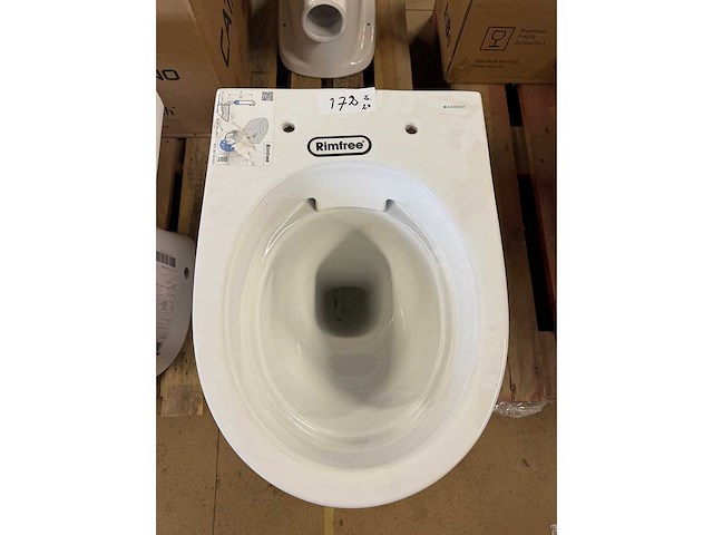 Geberit - renova 500.480.01.2 - staand closet diepspoel pk rimfree wit (2x) - afbeelding 2 van  5