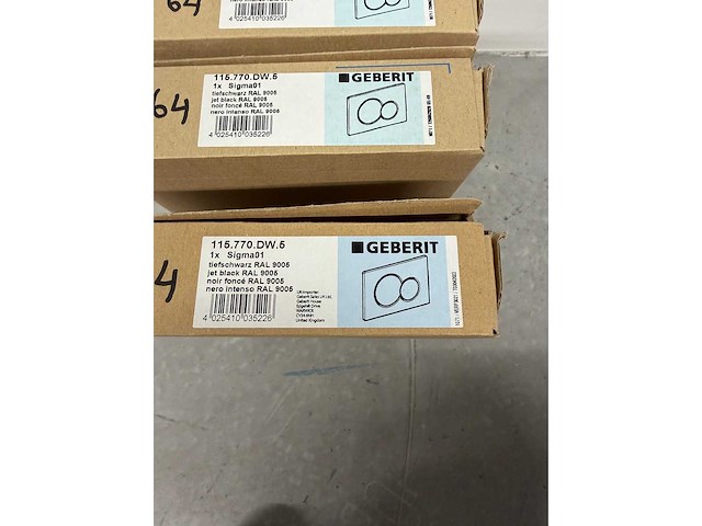 Geberit - sigma01 - bedieningsplaat, rond, 2-toets spoeling glanzend zwart (3x) - afbeelding 4 van  4