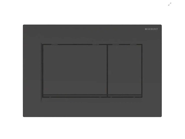 Geberit - sigma30 - 115.883.dw.1 - bedieningsplaat, 2-toets spoeling mat zwart - afbeelding 1 van  4