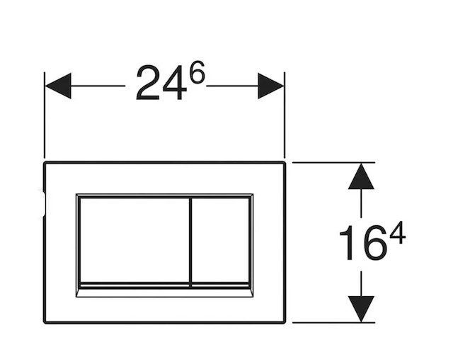 Geberit - sigma30 - bedieningsplaat, 2-toets spoeling mat zwart/easy-to-clean designstrook chroom - afbeelding 2 van  4