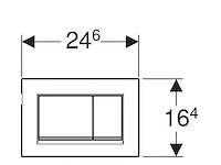 Geberit - sigma30 - bedieningsplaat, 2-toets spoeling mat zwart/easy-to-clean designstrook chroom - afbeelding 2 van  4