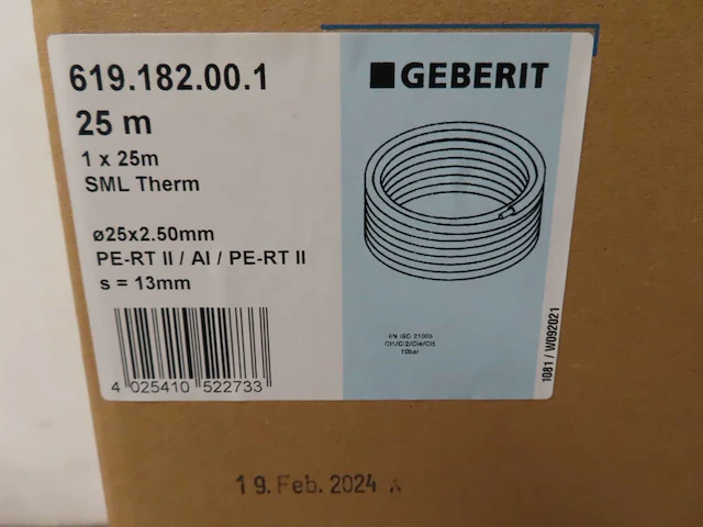 Geberit - sml therm - 619.182.00.1 - systeembuis voorgeïsoleerd 25m (4x) - afbeelding 2 van  2