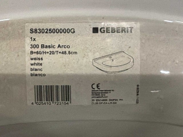 Geberit 300 basic arco wastafel (16x) - afbeelding 3 van  4