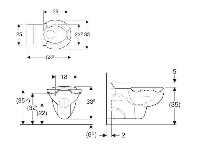 Geberit bambini 201710000 kinder hangtoilet - afbeelding 2 van  4