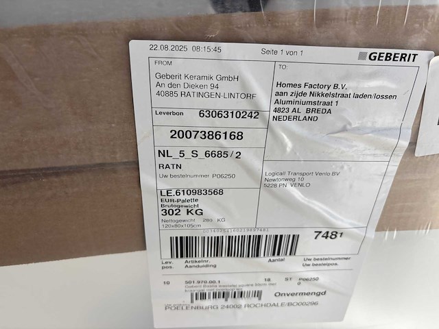 Geberit bastia wastafel (9x) - afbeelding 2 van  10