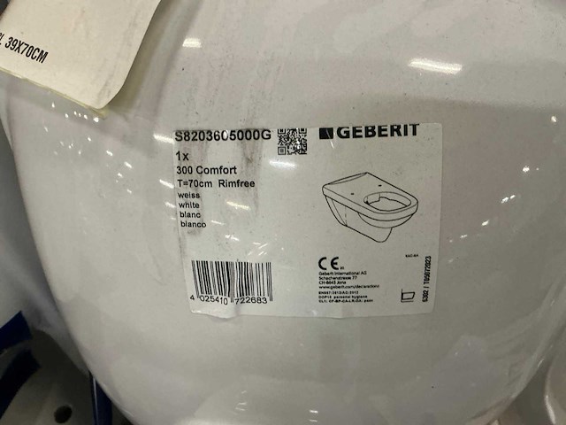 Geberit comfort t70 randloos toilet (6x) - afbeelding 3 van  4
