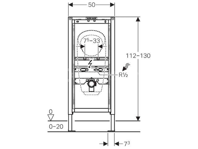 Geberit duofix 111.686.00.1 urinoir inbouwelement - afbeelding 2 van  4