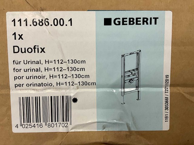 Geberit duofix 111.686.00.1 urinoir inbouwelement - afbeelding 3 van  4