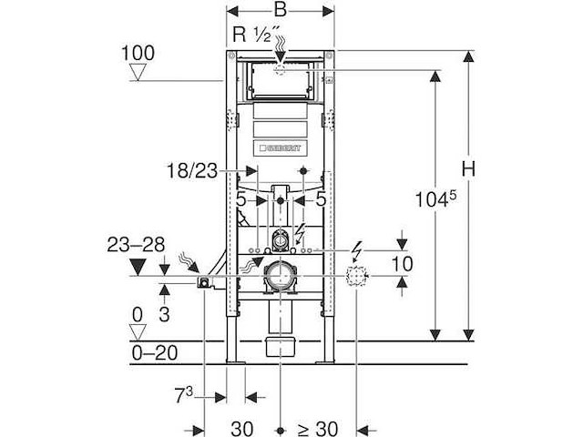 Geberit duofix sigma 12cm inbouwreservoir - afbeelding 2 van  2