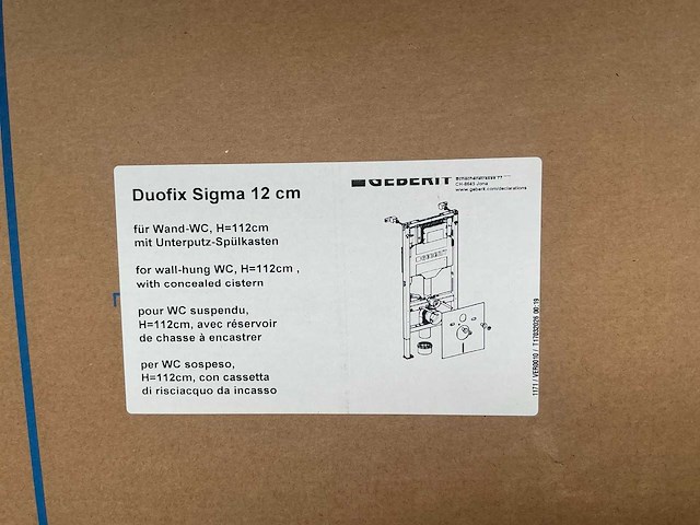Geberit duofix sigma 12cm toiletinbouw frame - afbeelding 2 van  3